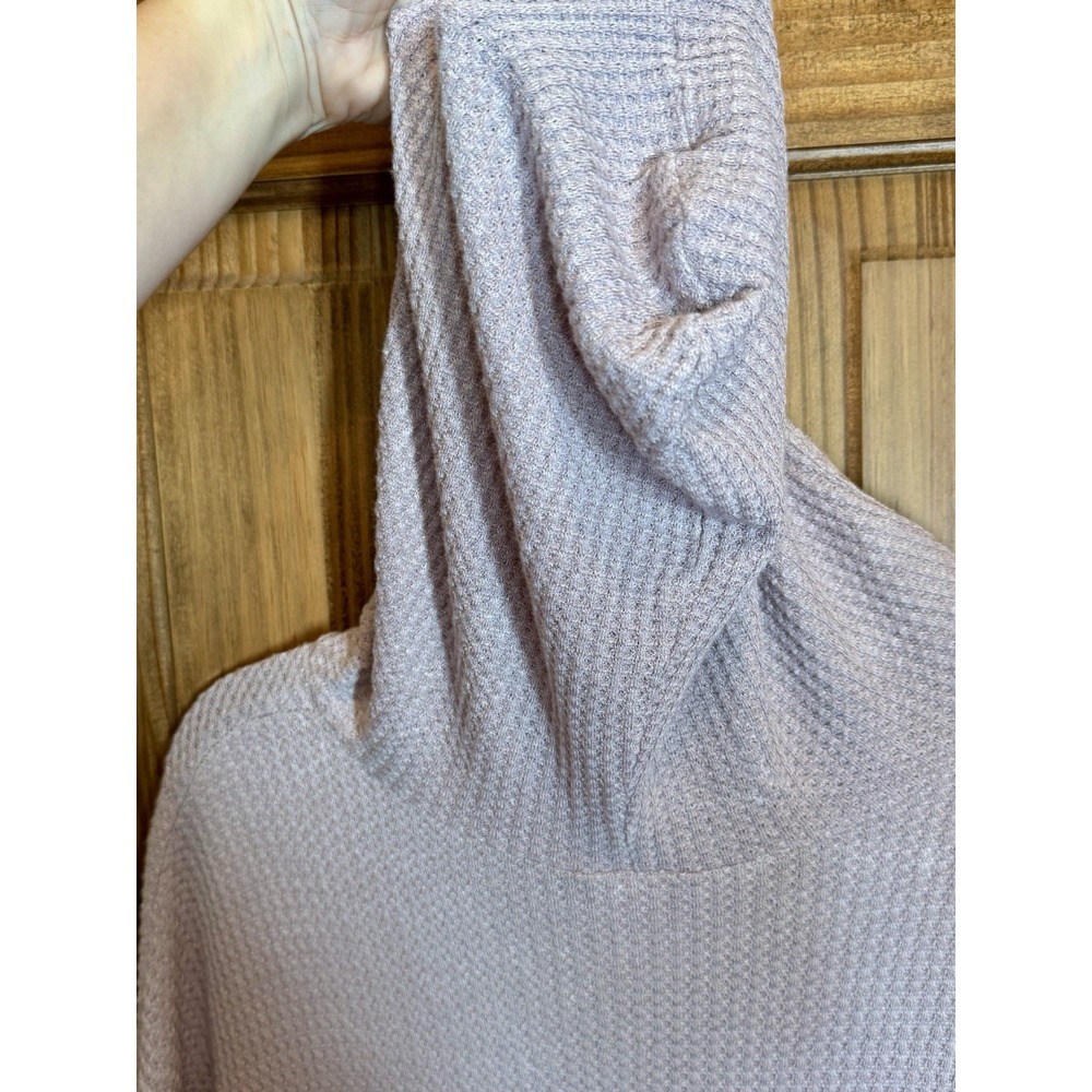 Vocal USA Women's Y2k Light Purple Embellished‎ Hooded Long Sleeve Top Waffle S - Picture 7 of 7